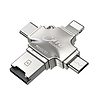 Yesido - Kártyaolvasó és adapter (GS13) - MicroSD USB-hez, Type-C, Lightning, Micro-USB - Ezüst (KF234464)