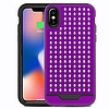 Zizo Star Diamond hibrid burkolat iPhone X-hez lila/fekete (DLST-IPHX-PUBK)